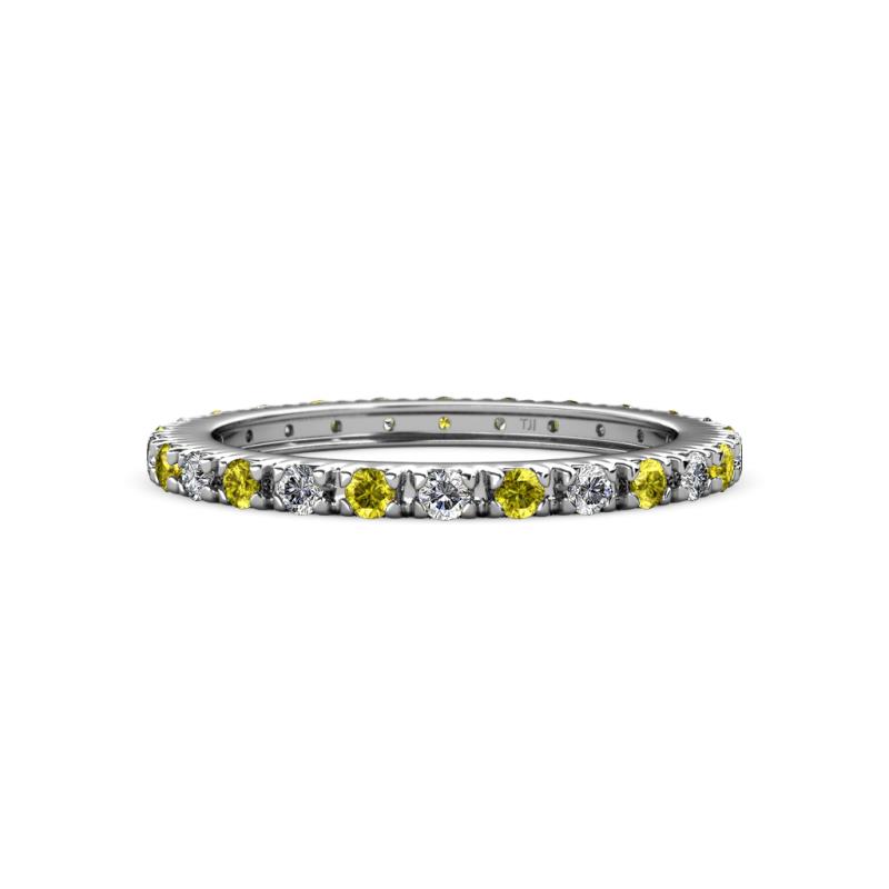 Gracie 2.00 mm Round Yellow Diamond and White Lab Grown Diamond Eternity Band 