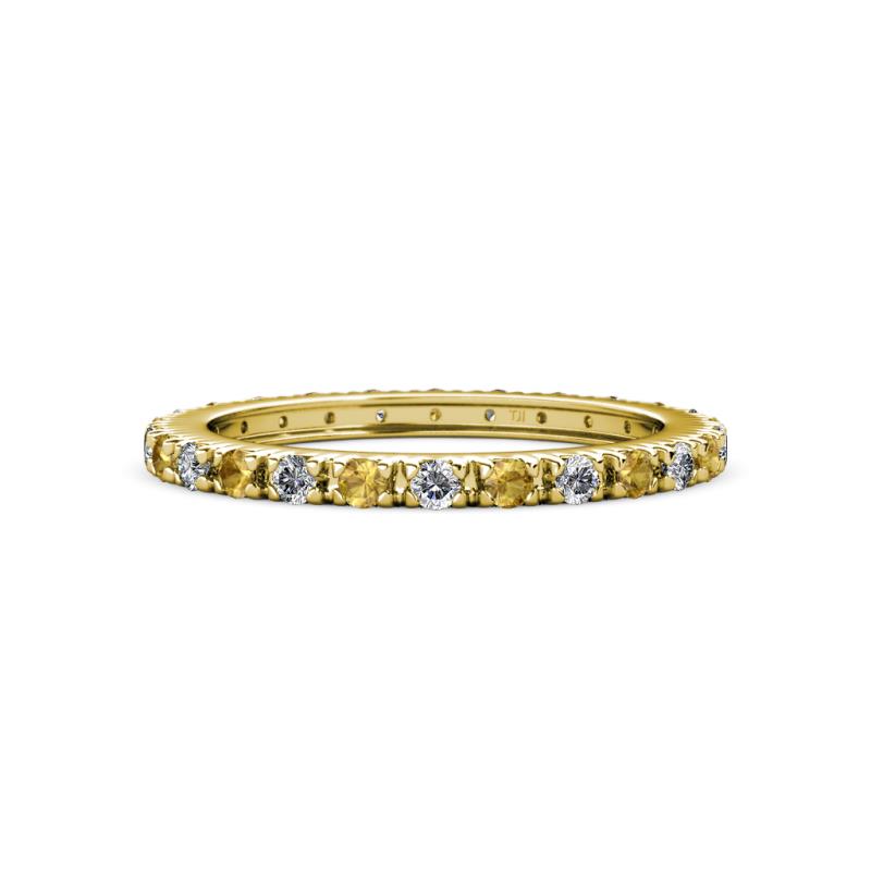 Gracie 2.00 mm Round Citrine and Lab Grown Diamond Eternity Band 