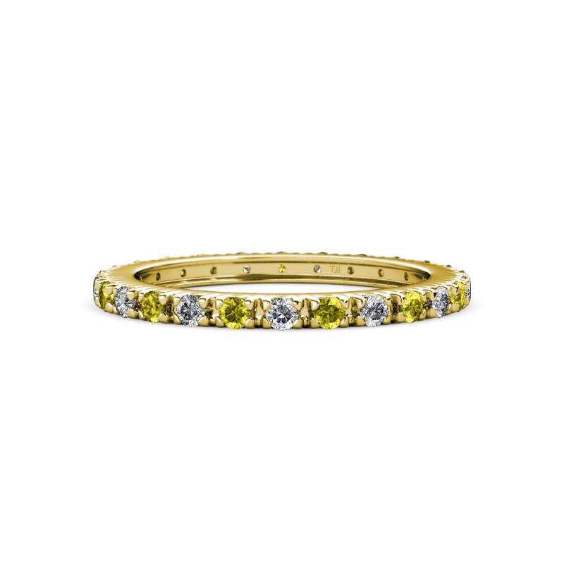 Gracie 2.00 mm Round Yellow Diamond and White Lab Grown Diamond Eternity Band 