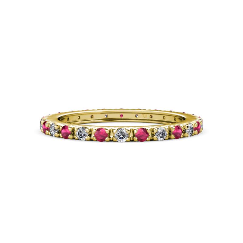 Gracie 2.00 mm Round Ruby and Lab Grown Diamond Eternity Band 