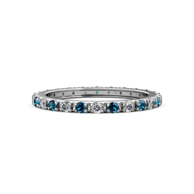 Gracie 2.00 mm Round Blue Diamond and White Lab Grown Diamond Eternity Band 