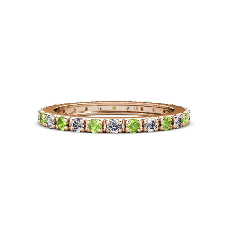 Gracie 2.30 mm Round Peridot and Lab Grown Diamond Eternity Band 