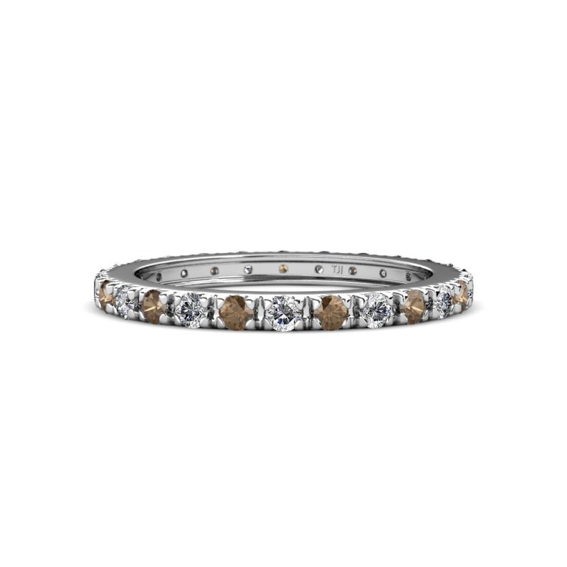 Gracie 2.30 mm Round Smoky Quartz and Lab Grown Diamond Eternity Band 