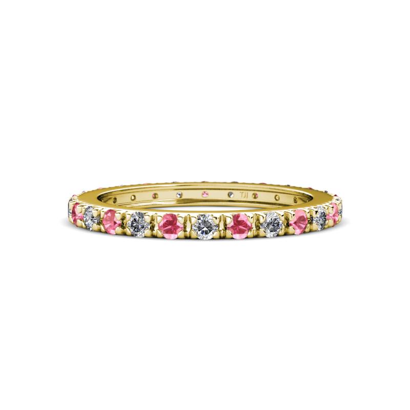 Gracie 2.30 mm Round Pink Tourmaline and Lab Grown Diamond Eternity Band 