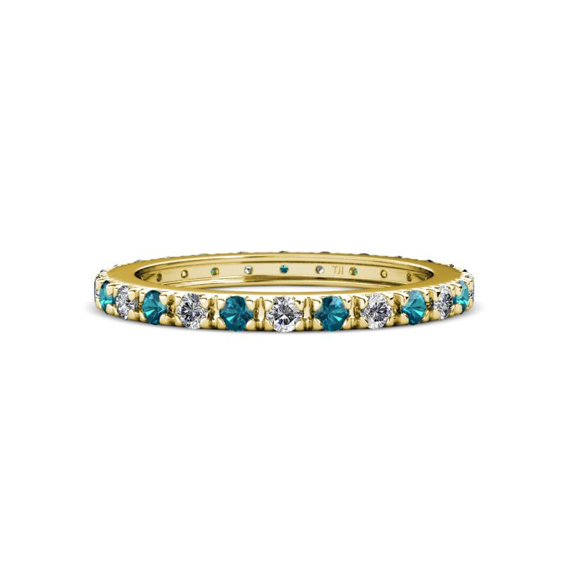 Gracie 2.30 mm Round London Blue Topaz and Lab Grown Diamond Eternity Band 