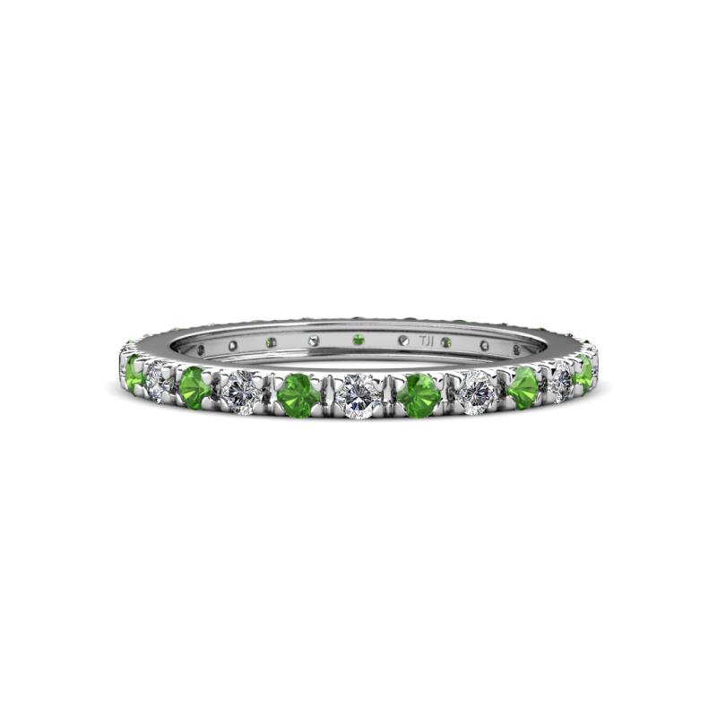 Gracie 2.30 mm Round Green Garnet and Lab Grown Diamond Eternity Band 