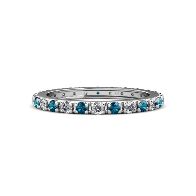 Gracie 2.30 mm Round Blue Diamond and White Lab Grown Diamond Eternity Band 