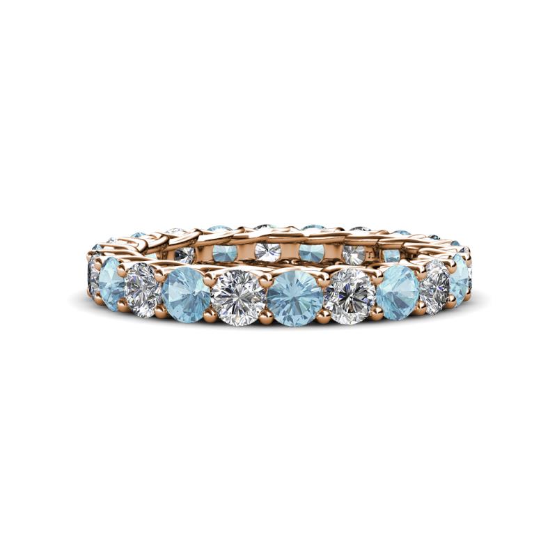 Lucida 3.40 mm Aquamarine and Lab Grown Diamond Eternity Band 