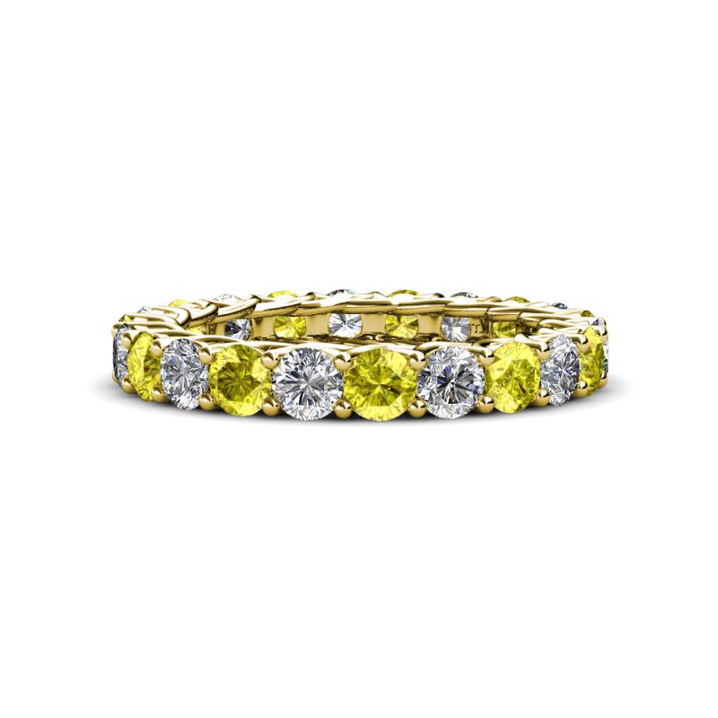 Lucida 3.40 mm Yellow Diamond and White Lab Grown Diamond Eternity Band 