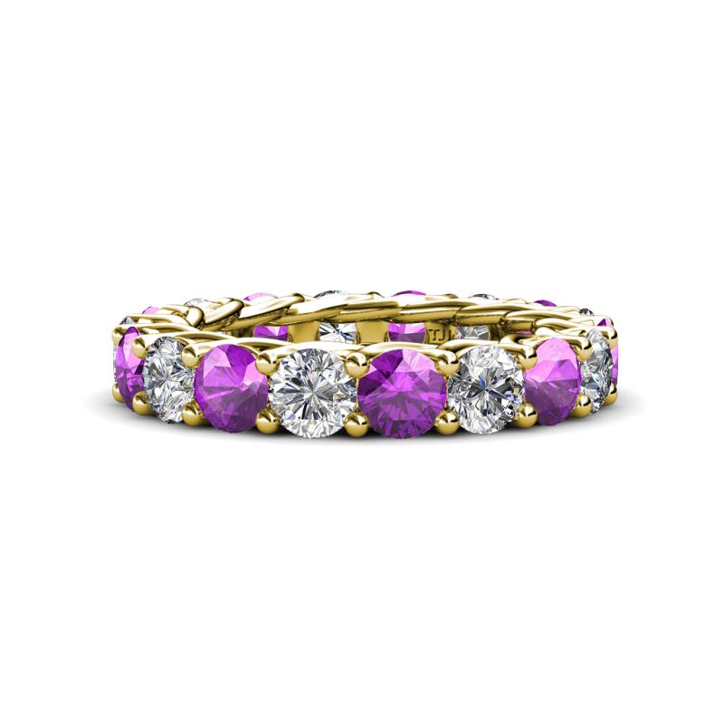 Lucida 4.00 mm Amethyst and Lab Grown Diamond Eternity Band 