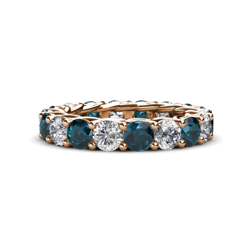 Lucida 4.00 mm London Blue Topaz and Lab Grown Diamond Eternity Band 