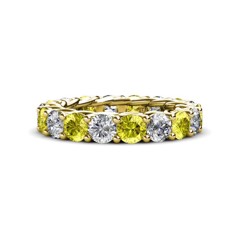 Lucida 4.00 mm Yellow Diamond and White Lab Grown Diamond Eternity Band 
