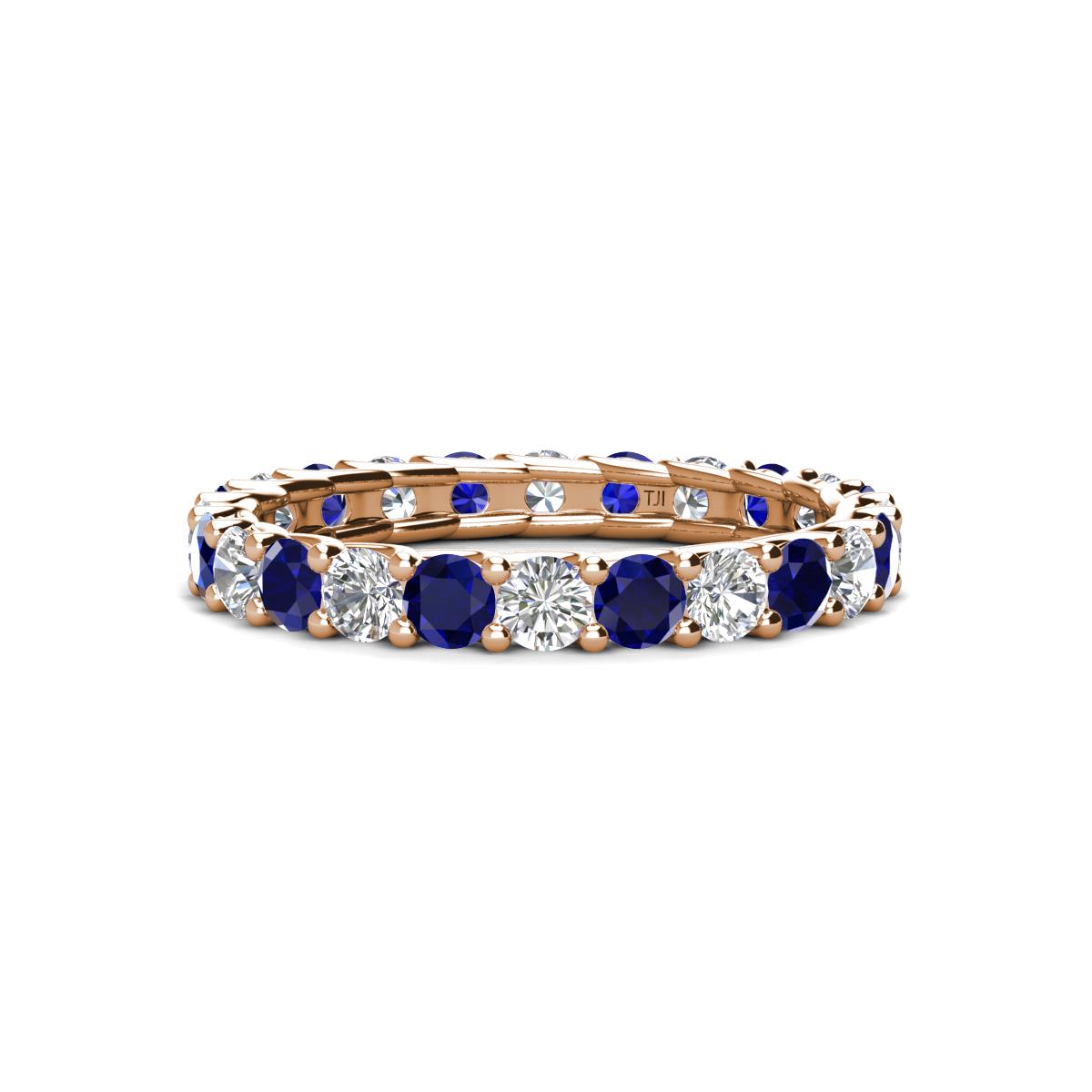 Laida 3.00 mm Blue Sapphire and Lab Grown Diamond Eternity Band 
