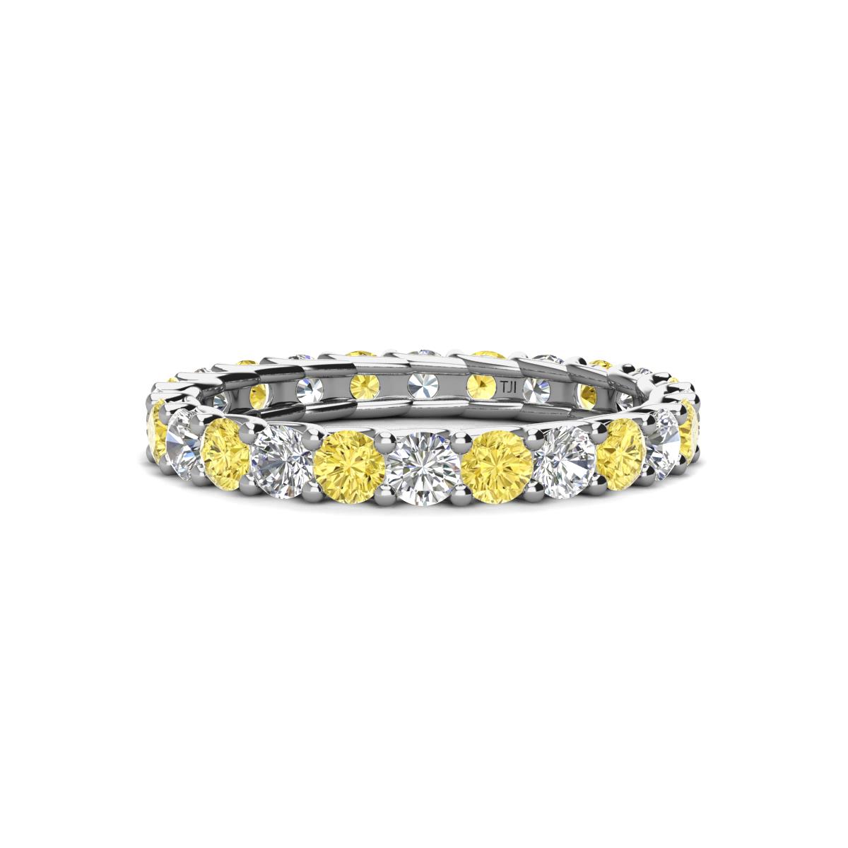 Laida 3.00 mm Yellow Sapphire and Lab Grown Diamond Eternity Band 