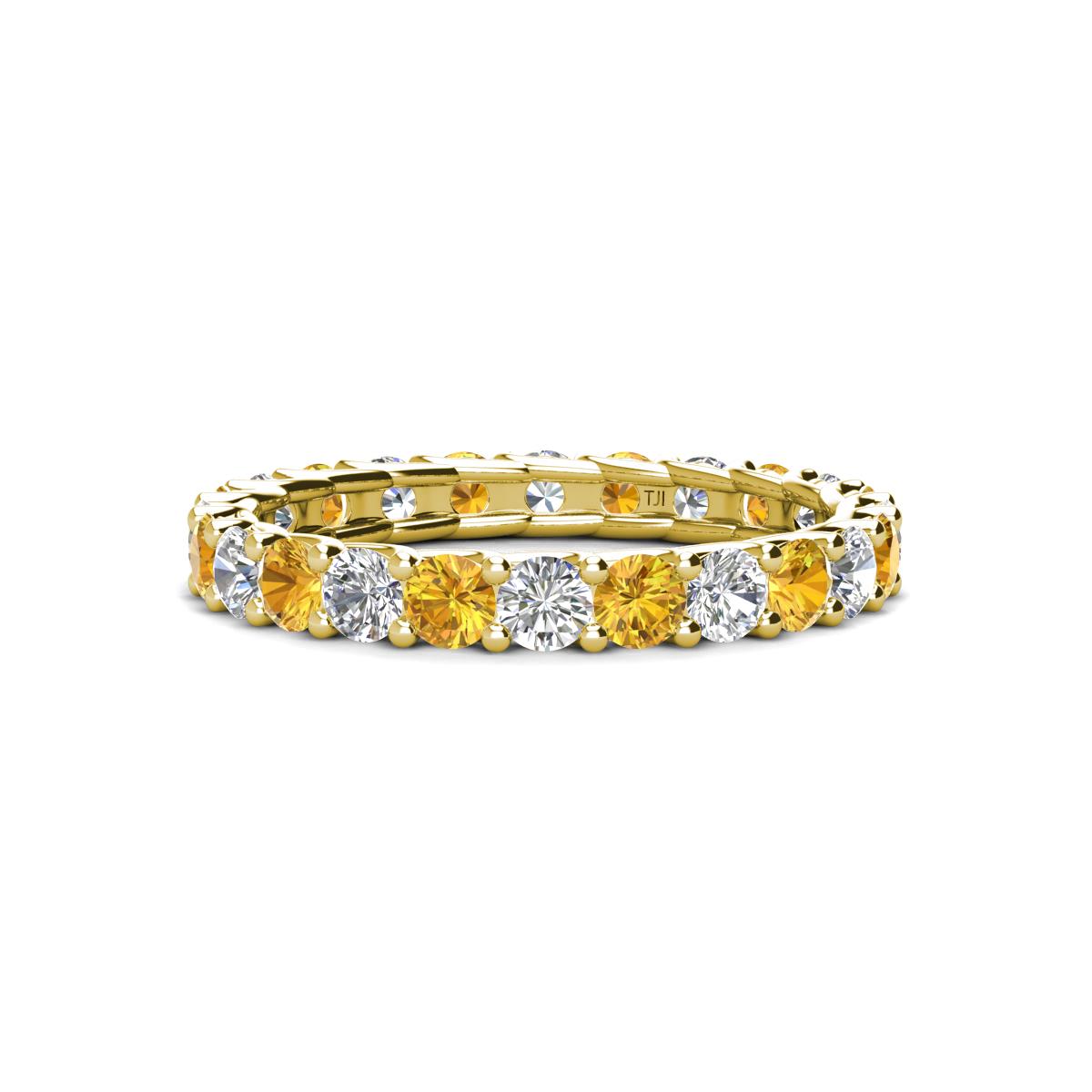 Laida 3.00 mm Citrine and Lab Grown Diamond Eternity Band 