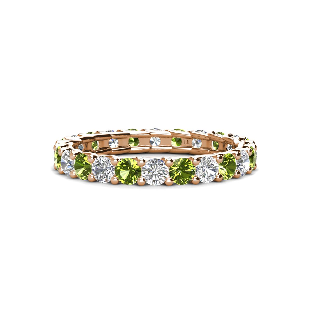 Laida 3.00 mm Peridot and Lab Grown Diamond Eternity Band 