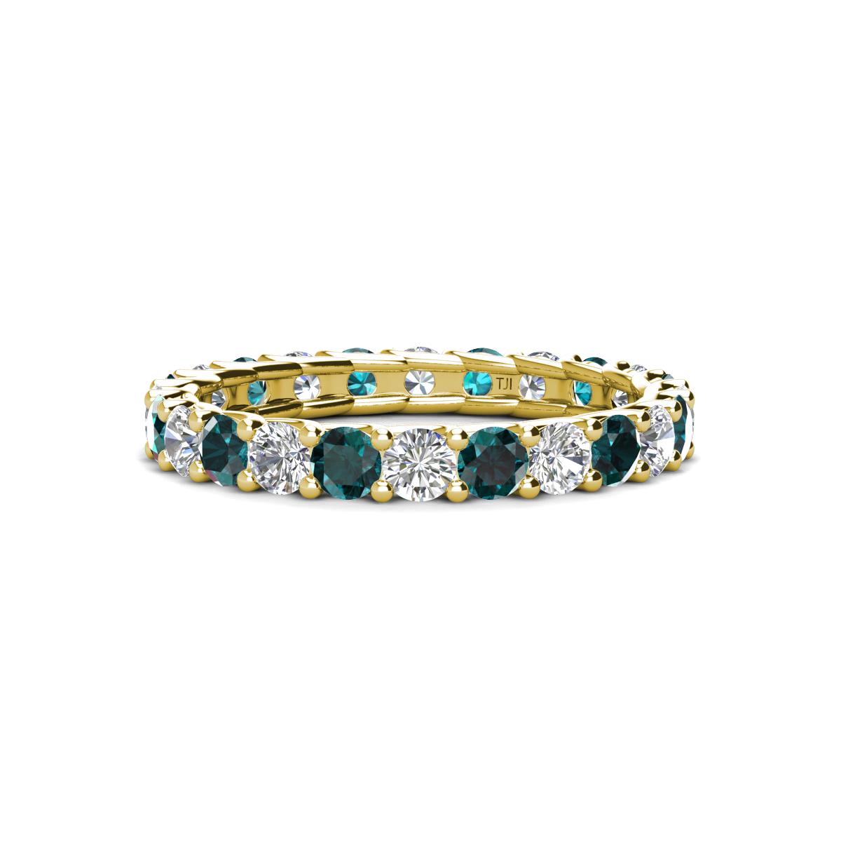 Laida 3.00 mm London Blue Topaz and Lab Grown Diamond Eternity Band 