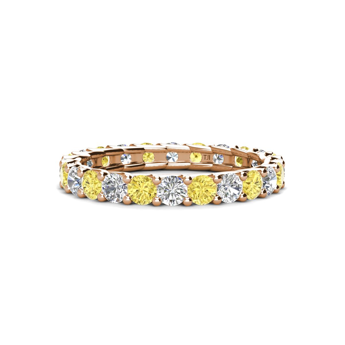 Laida 3.00 mm Yellow Sapphire and Lab Grown Diamond Eternity Band 