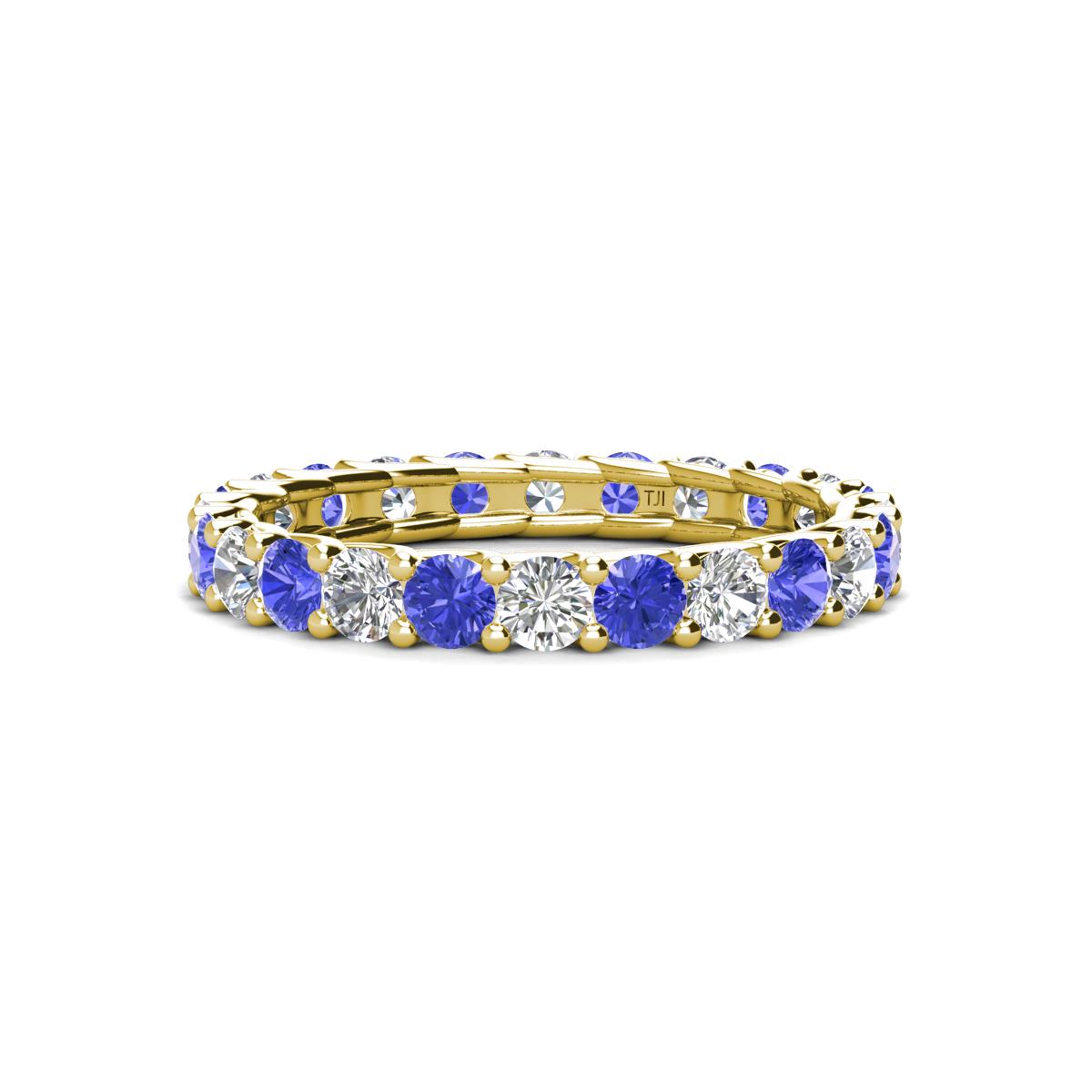 Laida 3.00 mm Tanzanite and Lab Grown Diamond Eternity Band 