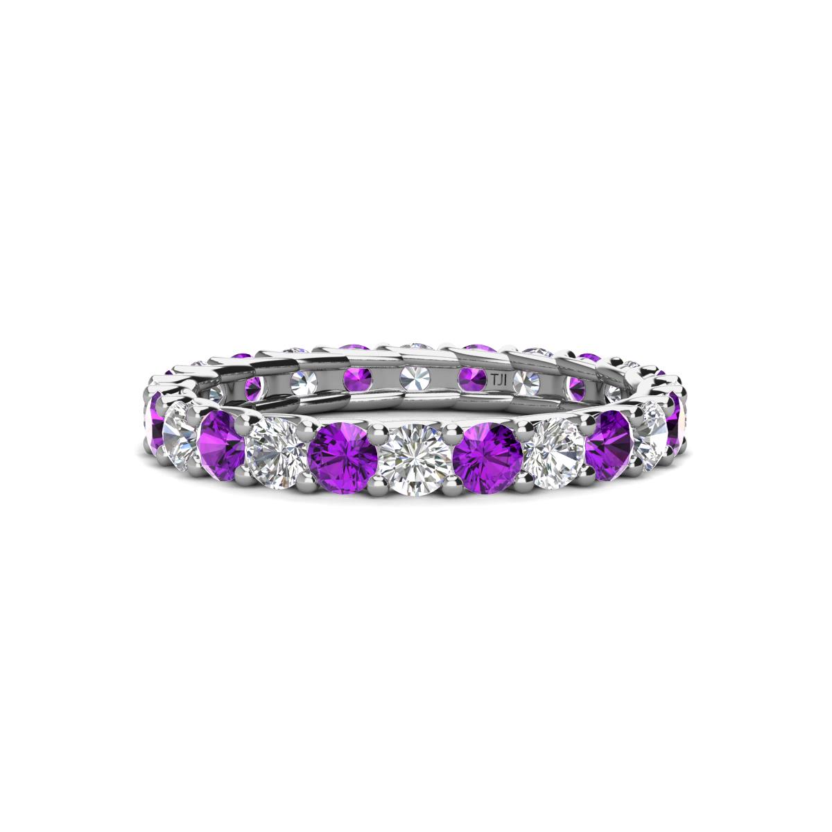 Laida 3.00 mm Amethyst and Lab Grown Diamond Eternity Band 