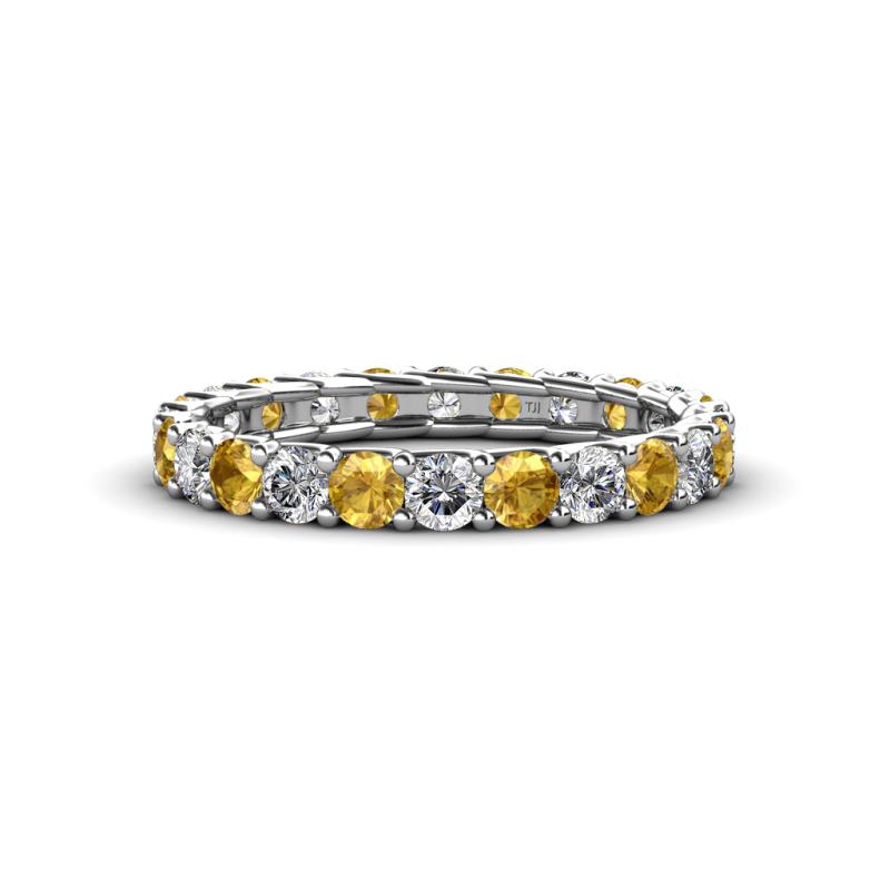 Laida 3.00 mm Citrine and Lab Grown Diamond Eternity Band 