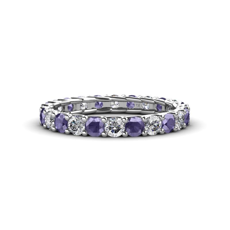 Laida 3.00 mm Iolite and Lab Grown Diamond Eternity Band 