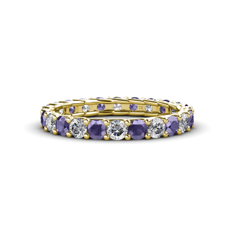 Laida 3.00 mm Iolite and Lab Grown Diamond Eternity Band 
