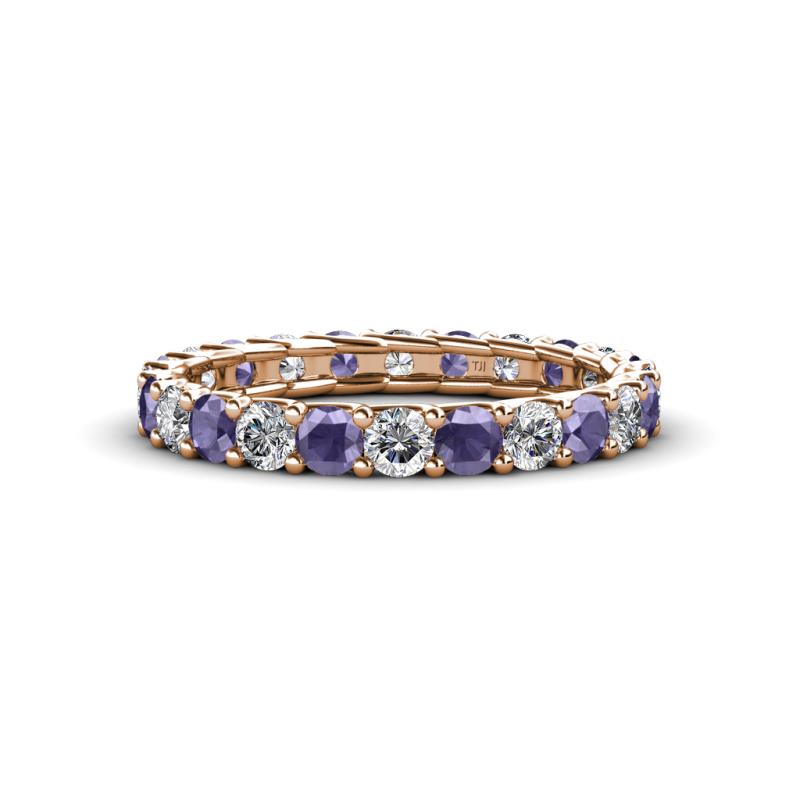 Laida 3.00 mm Iolite and Lab Grown Diamond Eternity Band 
