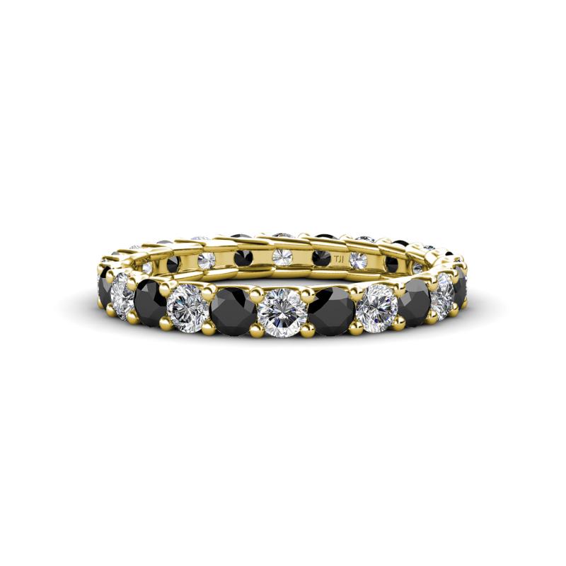 Laida 3.00 mm Black Diamond and White Lab Grown Diamond Eternity Band 