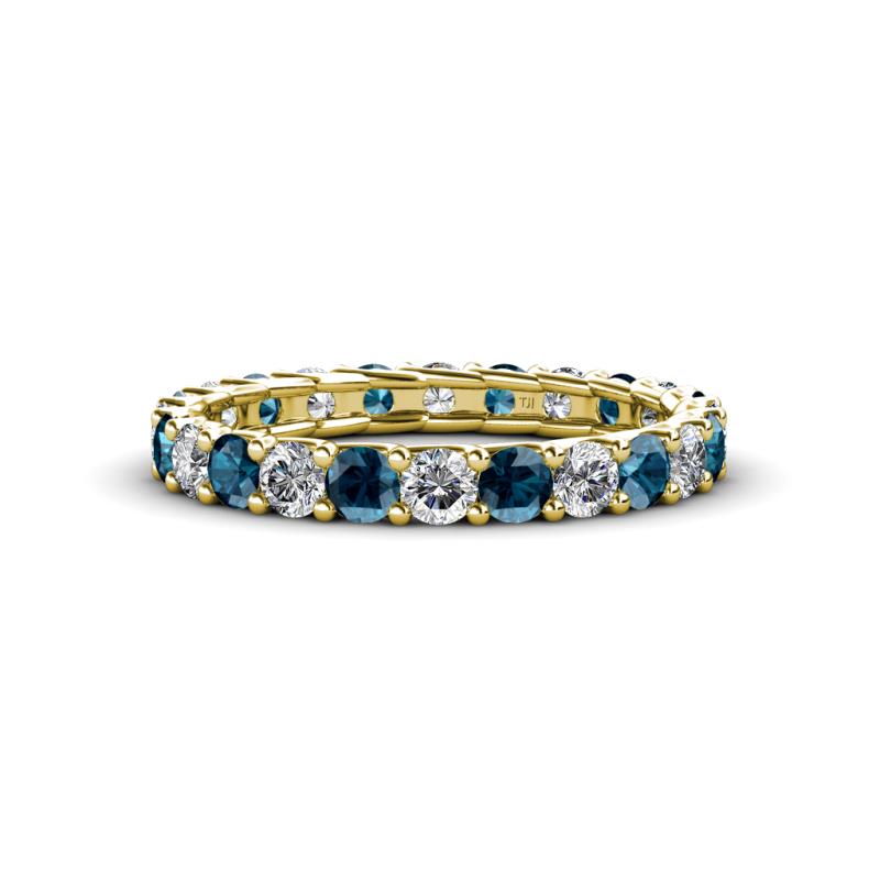 Laida 3.00 mm Blue Diamond and White Lab Grown Diamond Eternity Band 
