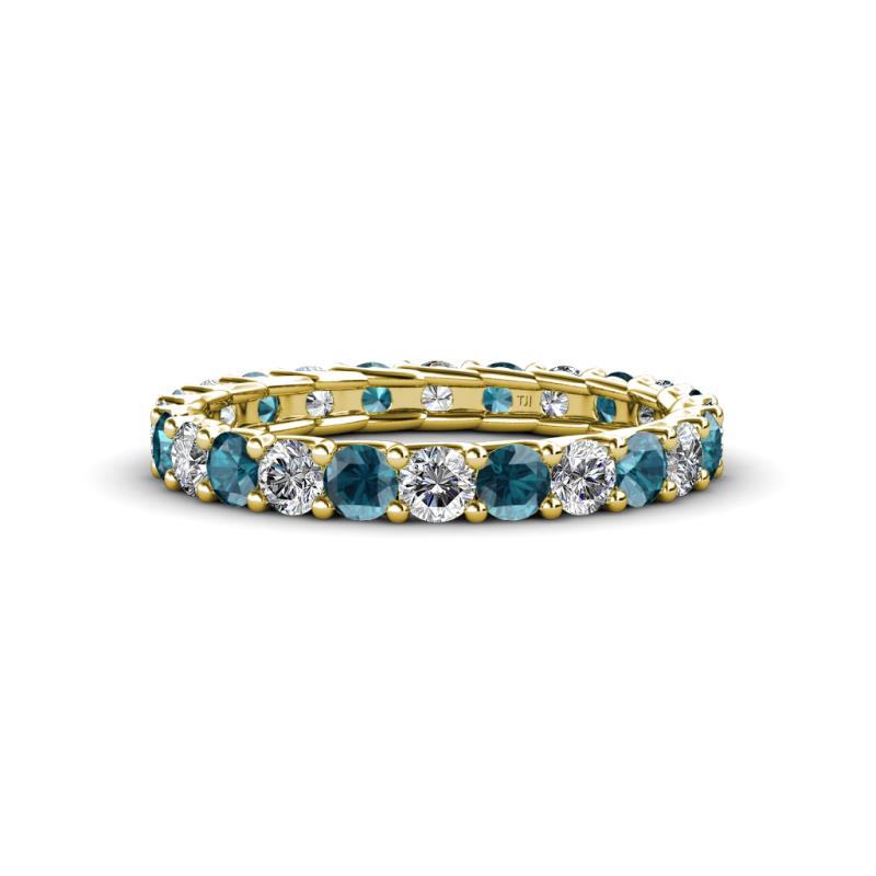 Laida 3.00 mm London Blue Topaz and Lab Grown Diamond Eternity Band 