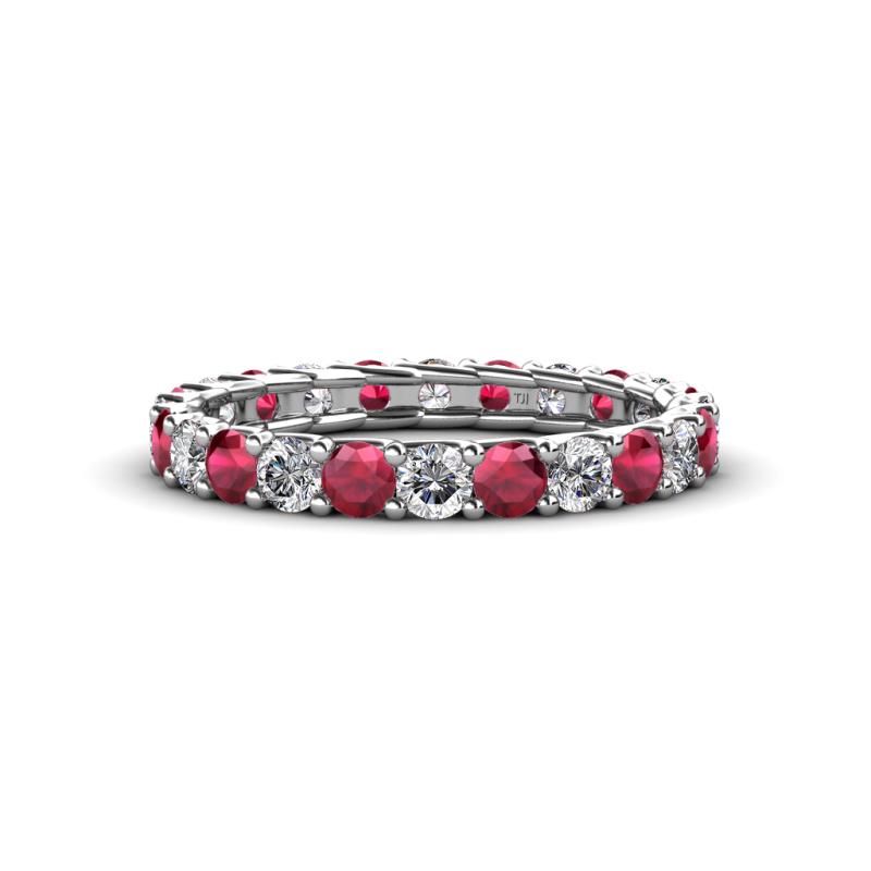 Laida 3.00 mm Ruby and Lab Grown Diamond Eternity Band 