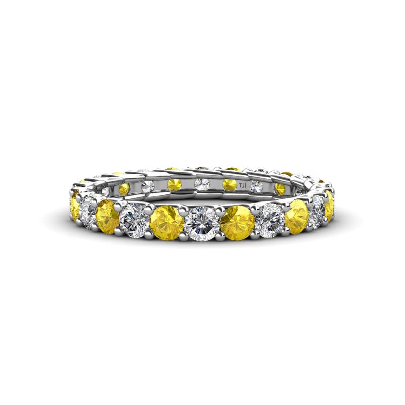 Laida 3.00 mm Yellow Sapphire and Lab Grown Diamond Eternity Band 