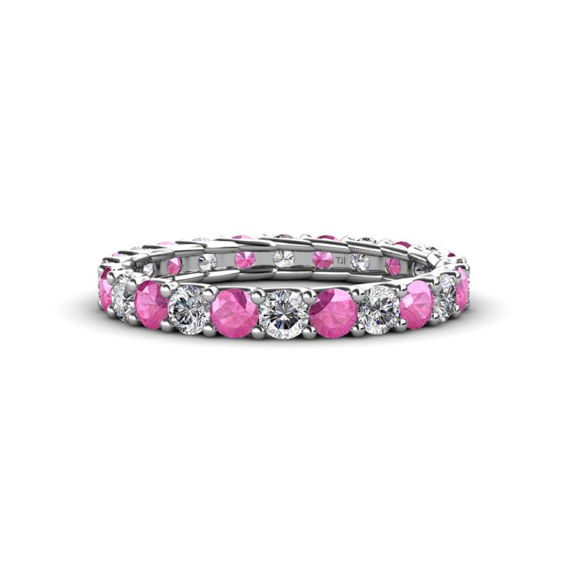 Laida 3.00 mm Pink Sapphire and Lab Grown Diamond Eternity Band 