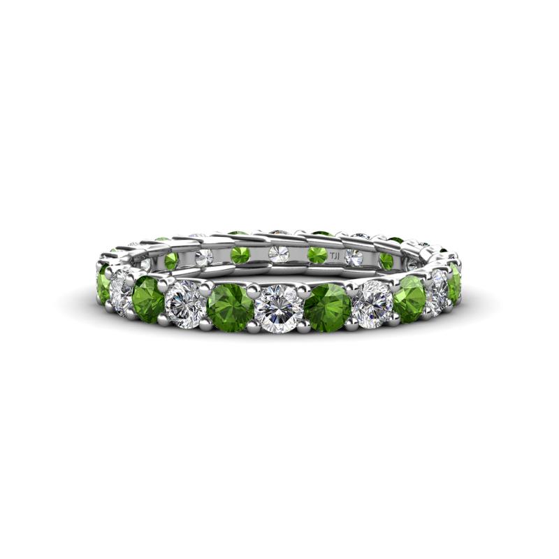 Laida 3.00 mm Green Garnet and Lab Grown Diamond Eternity Band 