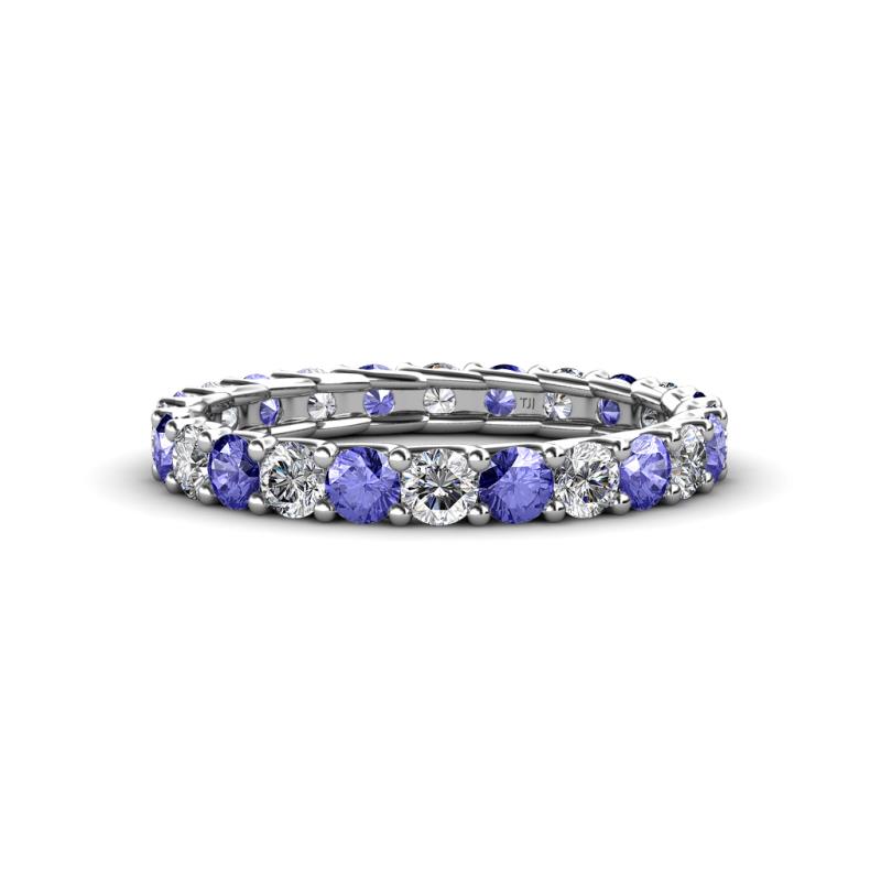 Laida 3.00 mm Tanzanite and Lab Grown Diamond Eternity Band 