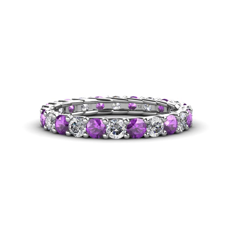 Laida 3.00 mm Amethyst and Lab Grown Diamond Eternity Band 