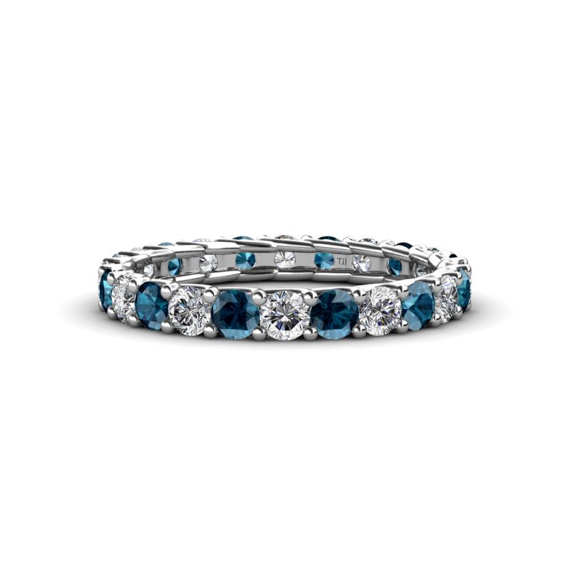 Laida 3.00 mm Blue Diamond and White Lab Grown Diamond Eternity Band 