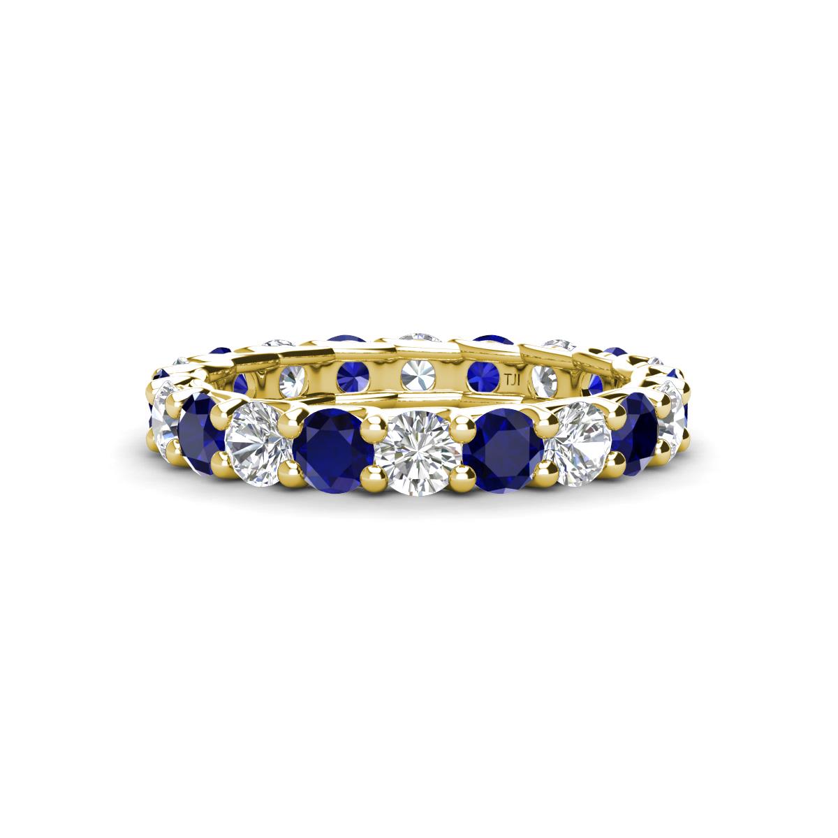 Laida 3.40 mm Blue Sapphire and Lab Grown Diamond Eternity Band 