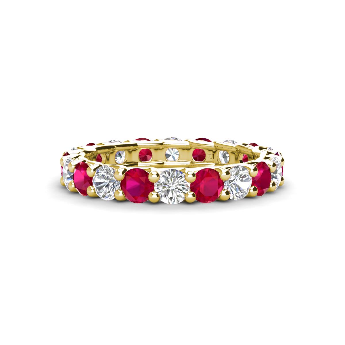 Laida 3.40 mm Ruby and Lab Grown Diamond Eternity Band 