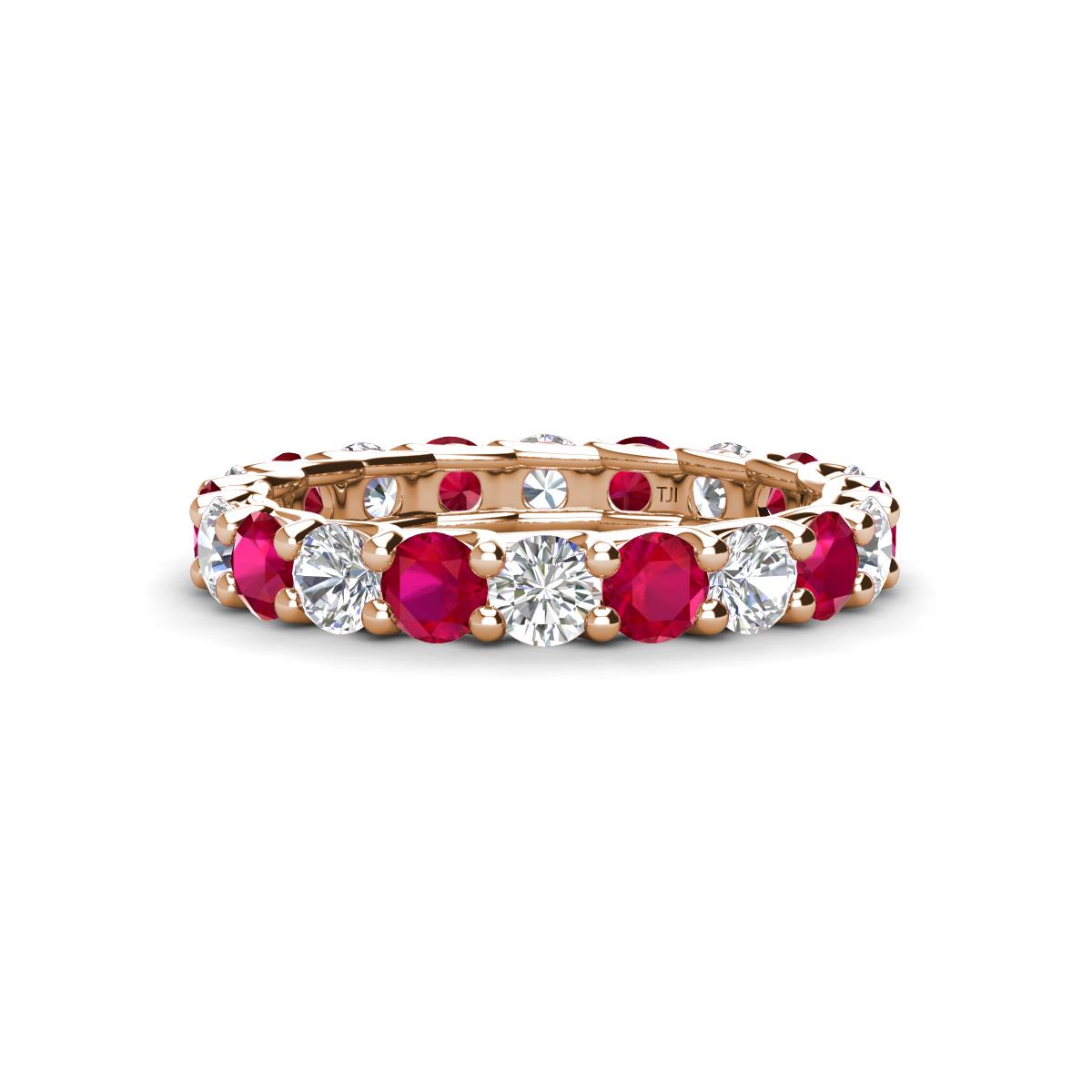 Laida 3.40 mm Ruby and Lab Grown Diamond Eternity Band 