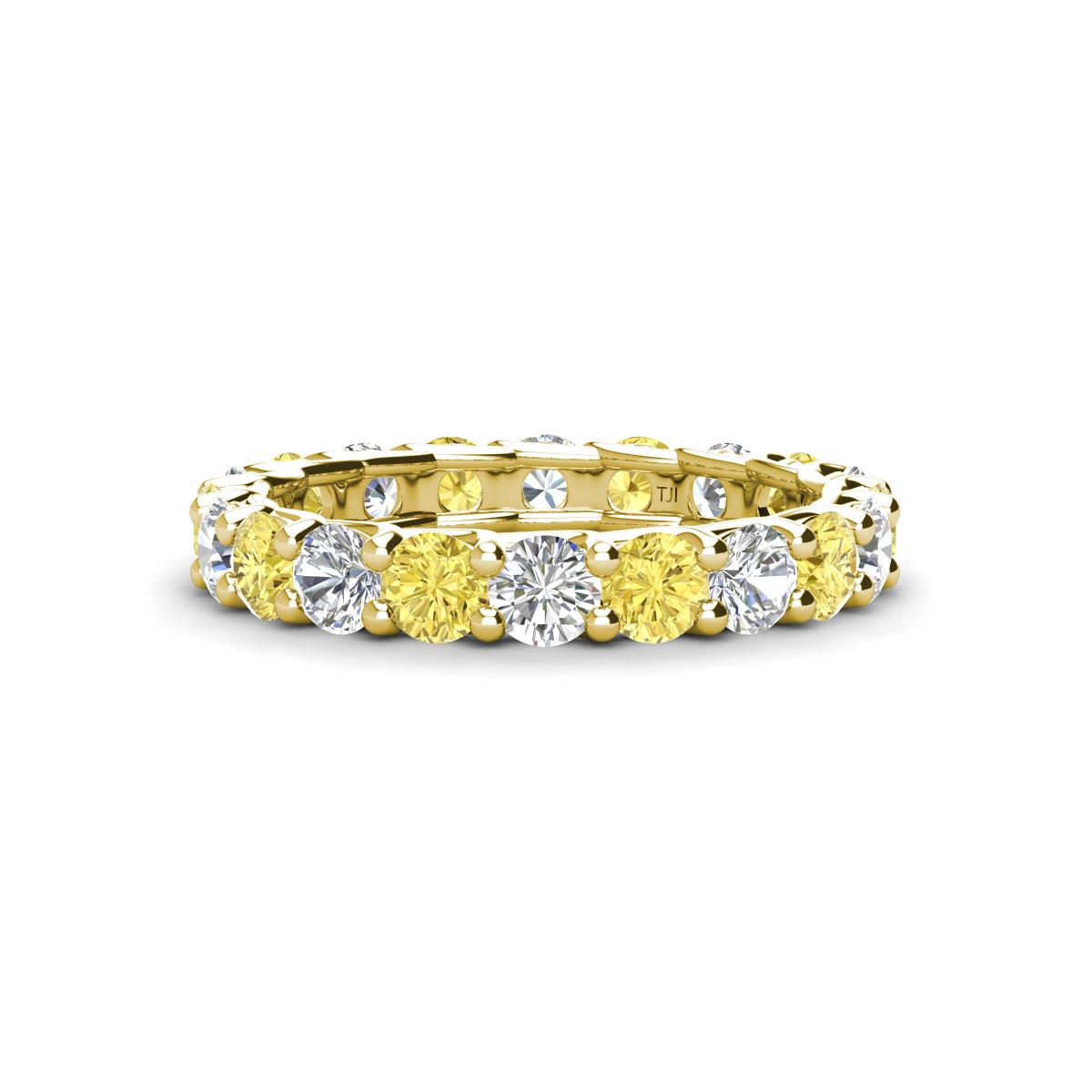 Laida 3.40 mm Yellow Sapphire and Lab Grown Diamond Eternity Band 