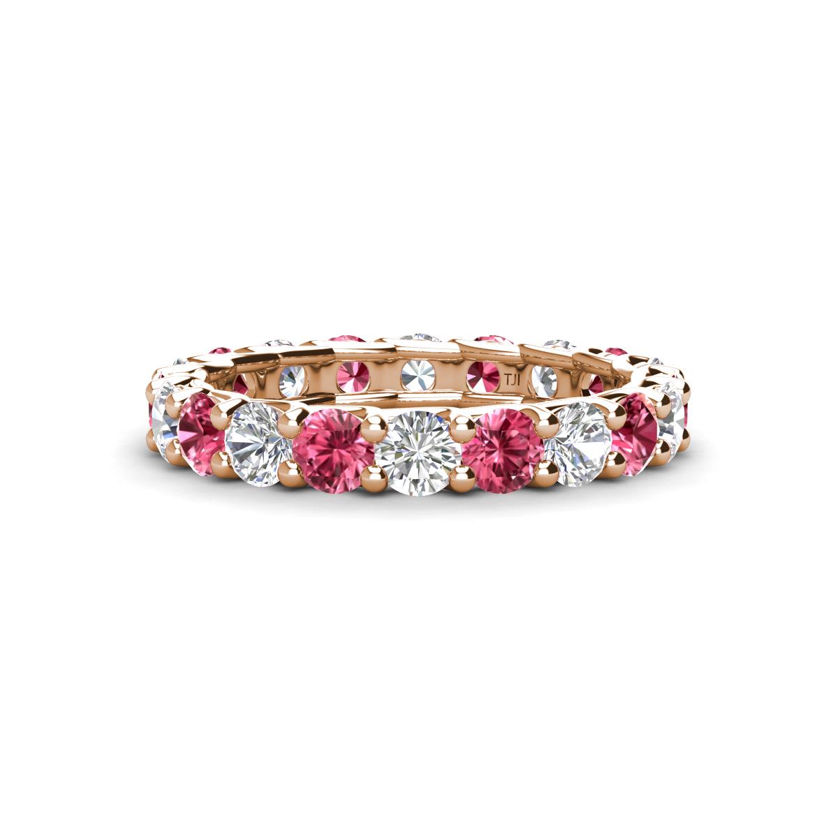Laida 3.40 mm Pink Tourmaline and Lab Grown Diamond Eternity Band 