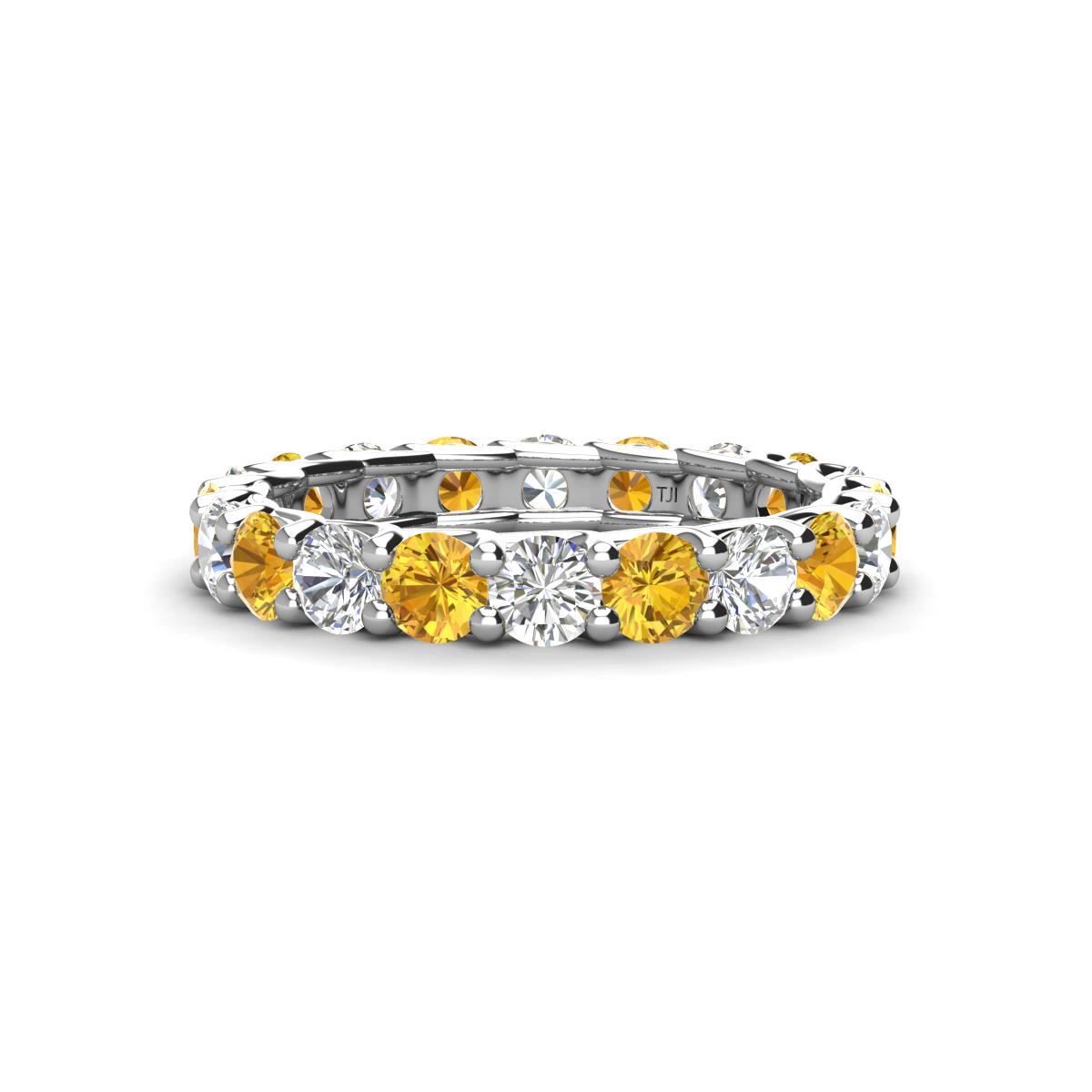 Laida 3.40 mm Citrine and Lab Grown Diamond Eternity Band 