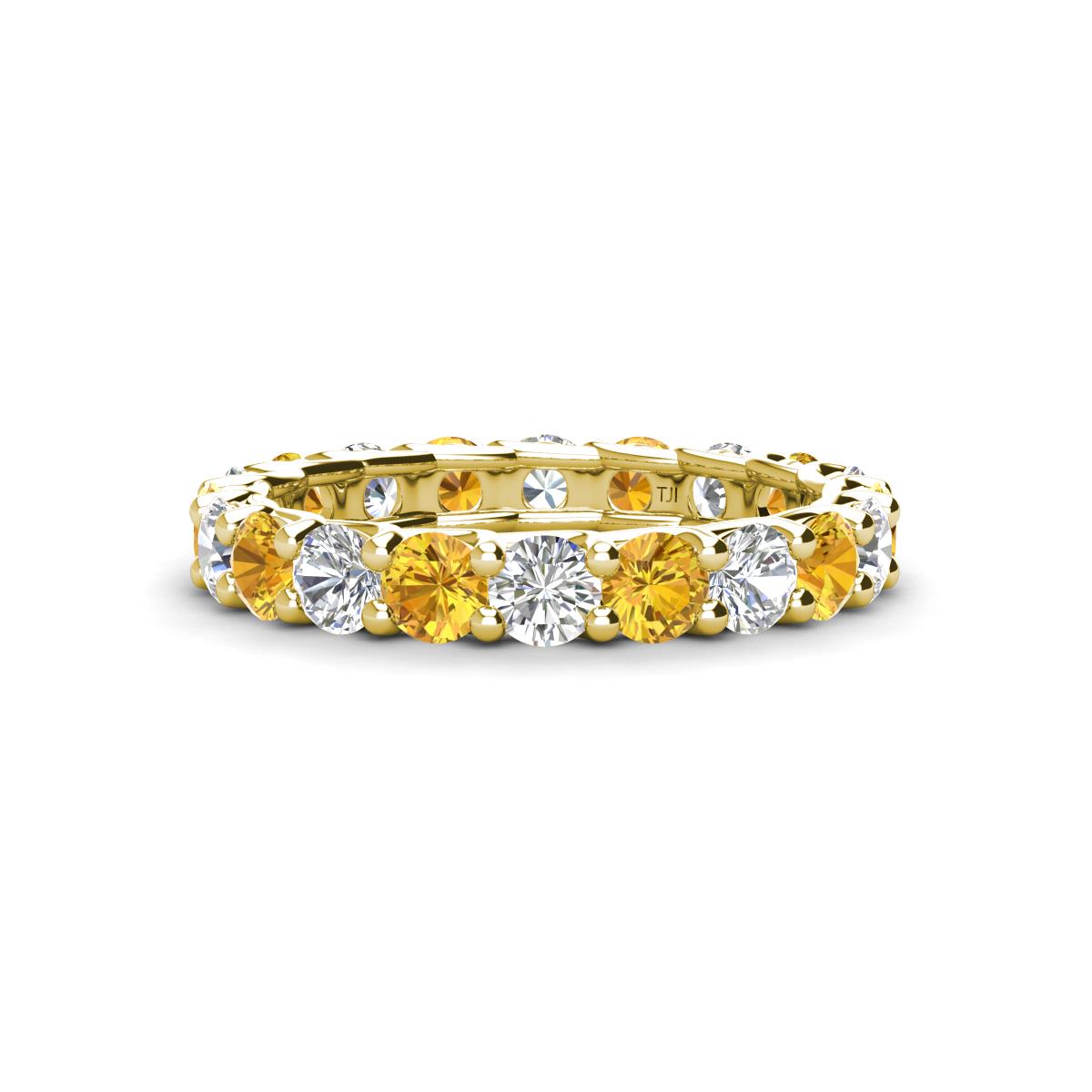 Laida 3.40 mm Citrine and Lab Grown Diamond Eternity Band 