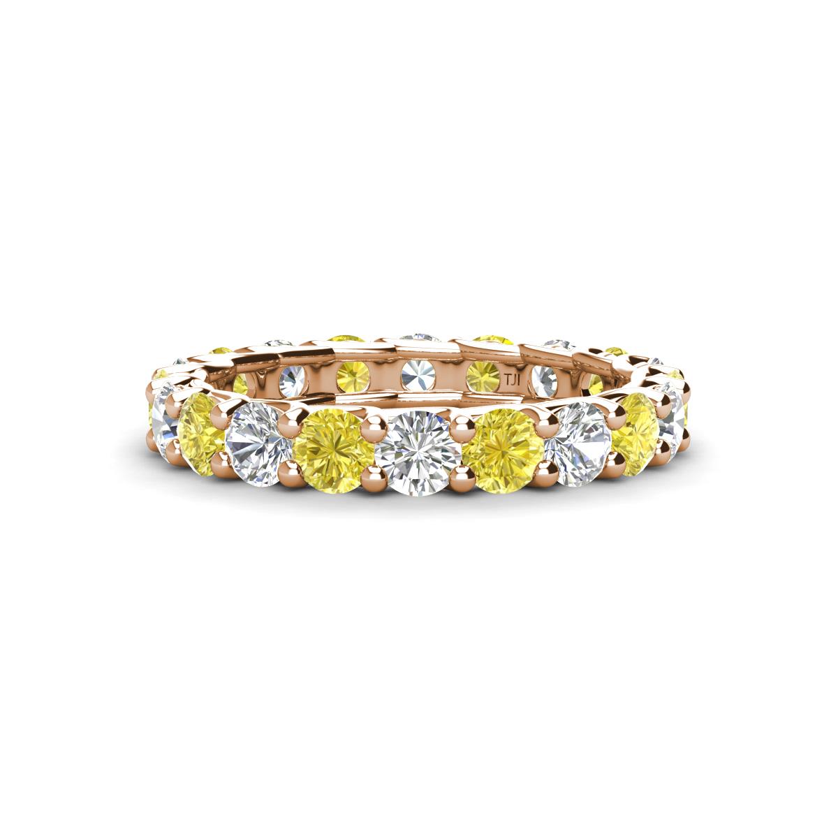 Laida 3.40 mm Yellow Diamond and Lab Grown Diamond Eternity Band 