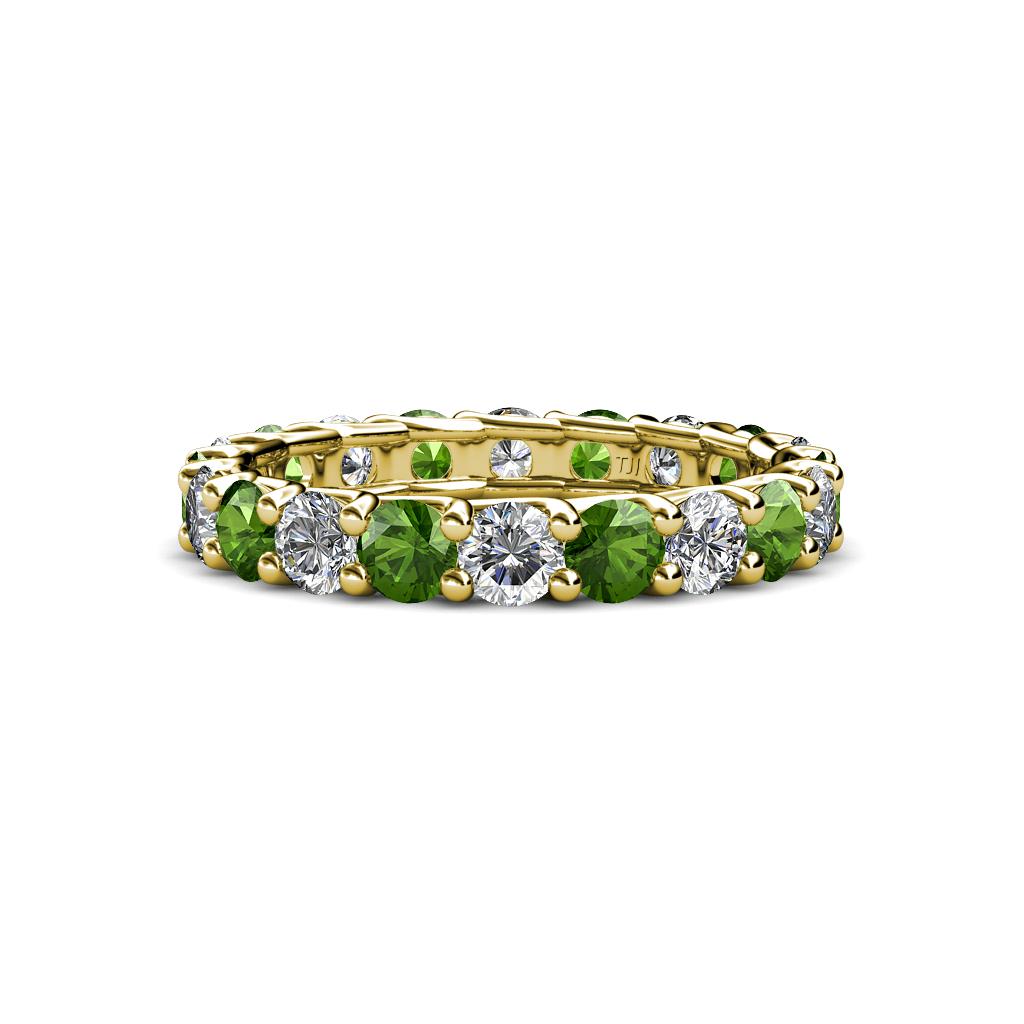 Laida 3.40 mm Green Garnet and Lab Grown Diamond Eternity Band 