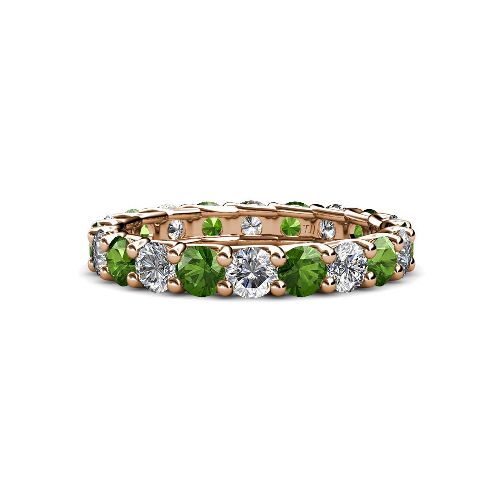 Laida 3.40 mm Green Garnet and Lab Grown Diamond Eternity Band 