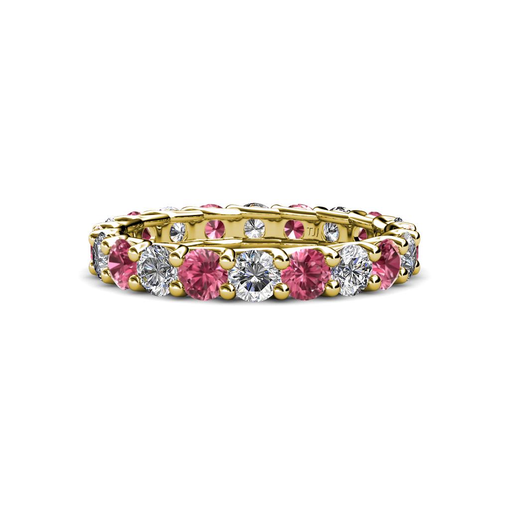 Laida 3.40 mm Pink Tourmaline and Lab Grown Diamond Eternity Band 