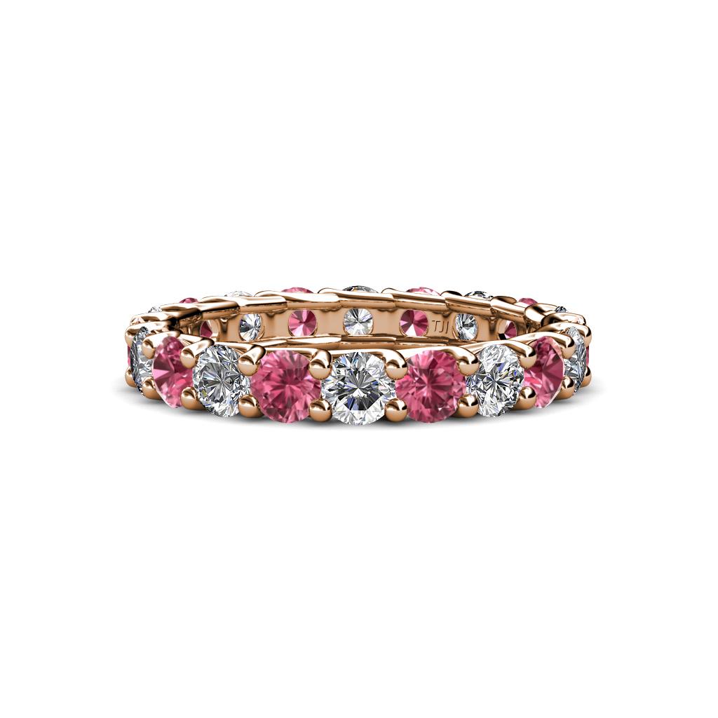 Laida 3.40 mm Pink Tourmaline and Lab Grown Diamond Eternity Band 